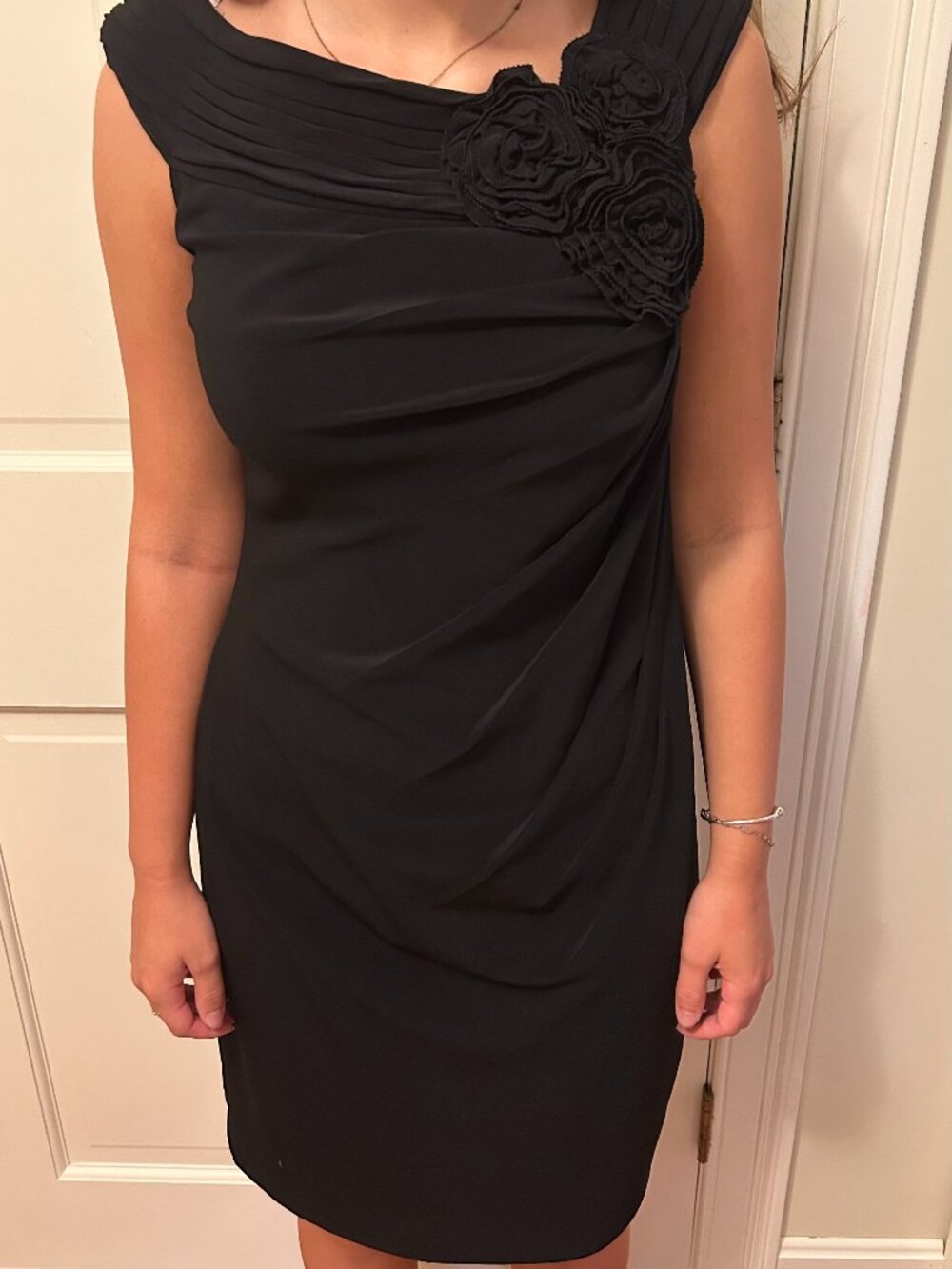 Adrianna Papell black cocktail sheath dress